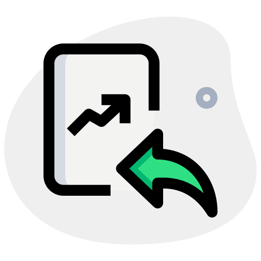 Reply line chart business and finance document icon