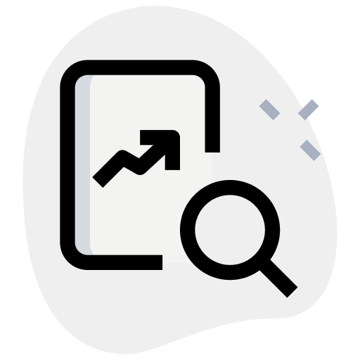 Search business and finance business growth chart icon
