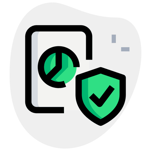 Secure chart pie website secure icon