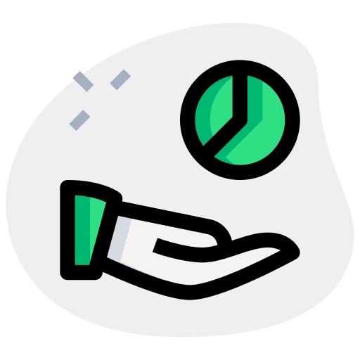 Share data analytics pie chart web analysis icon