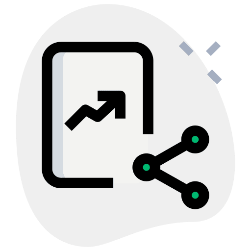 Share growth chart file business and finance icon
