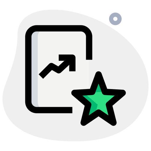 Starred line chart line graph icon