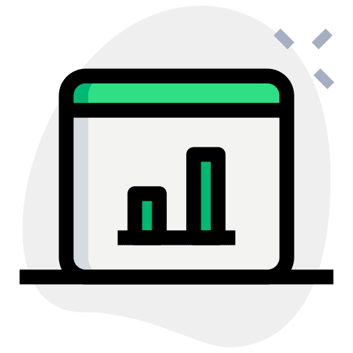 Web browser graphic diagram bar graph icon