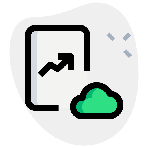 Cloud connection file chart business and finance icon