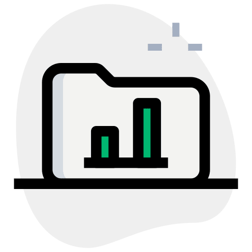Folder currency graphs bar graph icon