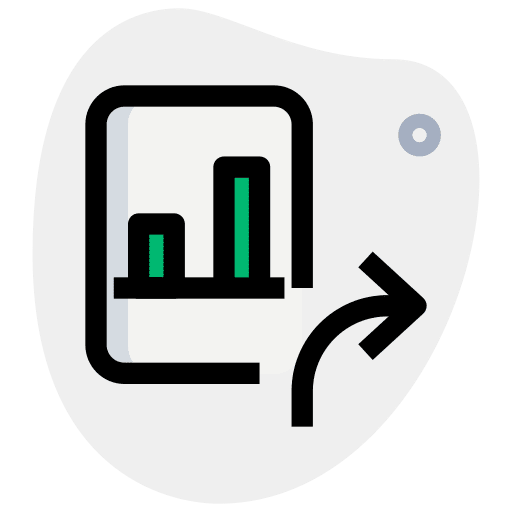 Forward business and finance bar chart infographic icon