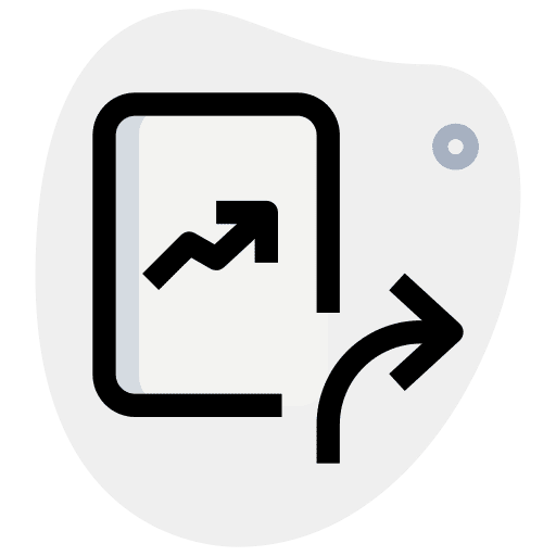 Forward document line chart business icon