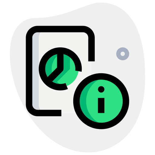 Info data analytics chart pie file icon