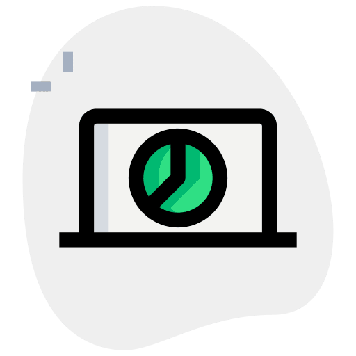 Laptop analysis chart pie web analysis icon