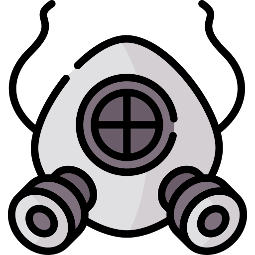 Gas mask respirator protection medical icon