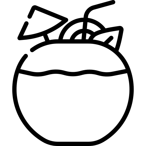 Coconut cocktail food and restaurant beverage icon