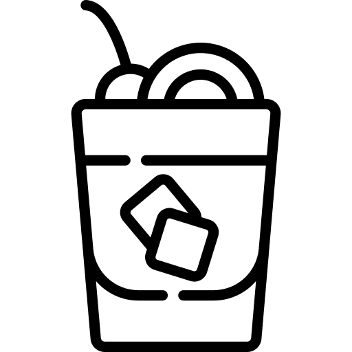 Whiskey sour food and restaurant cocktail alcoholic drink icon