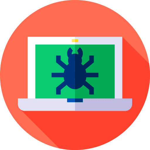 Infected infected bug cyber attack icon