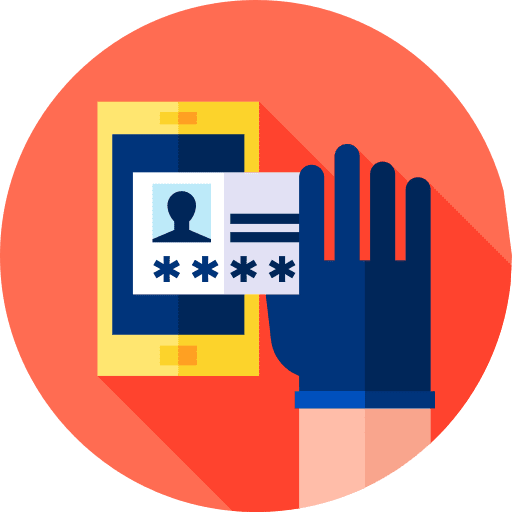 Online robbery cyber crime identity cyber security icon