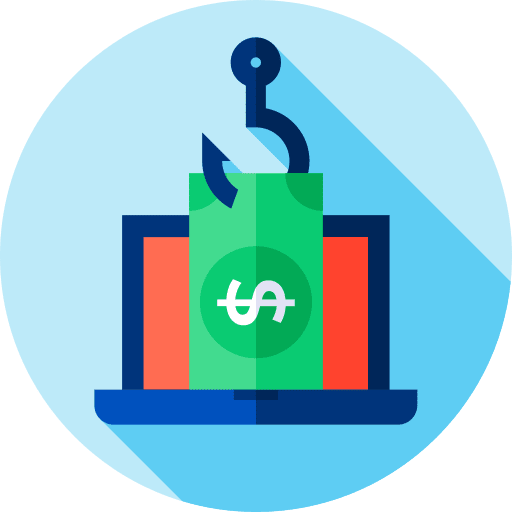 Phishing hacking security robbery icon