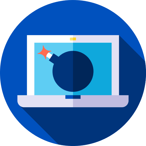 Bomb laptop cyber attack electronics icon