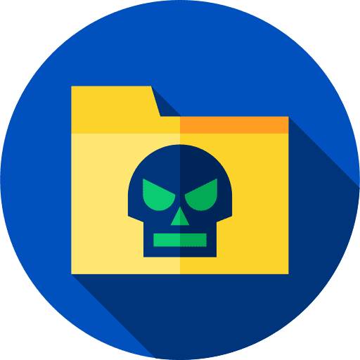 Folder hacking warning skull icon