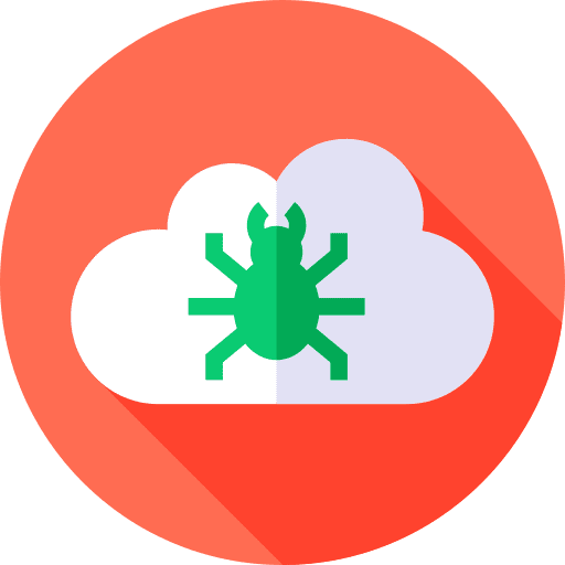 Virus infection bug cloud icon