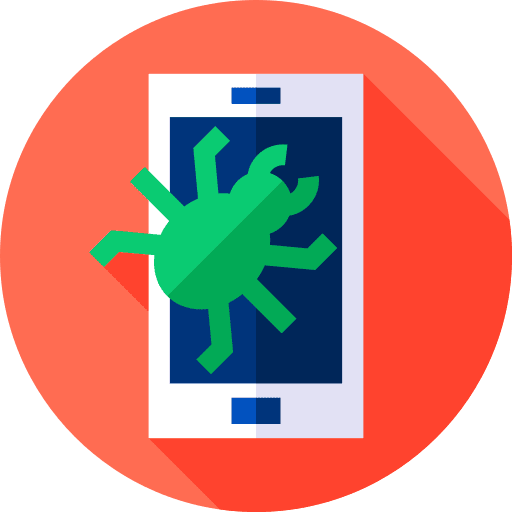 Virus smartphone virus malware icon