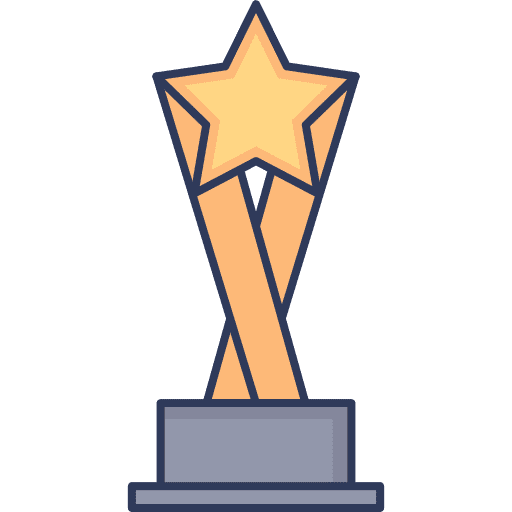 Trophy sports and competition award star icon