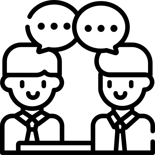 Discussion professions and jobs coworkers conversation icon