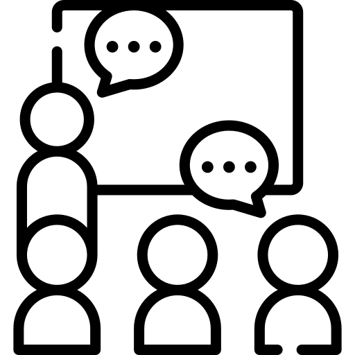 Presentation learning people education icon