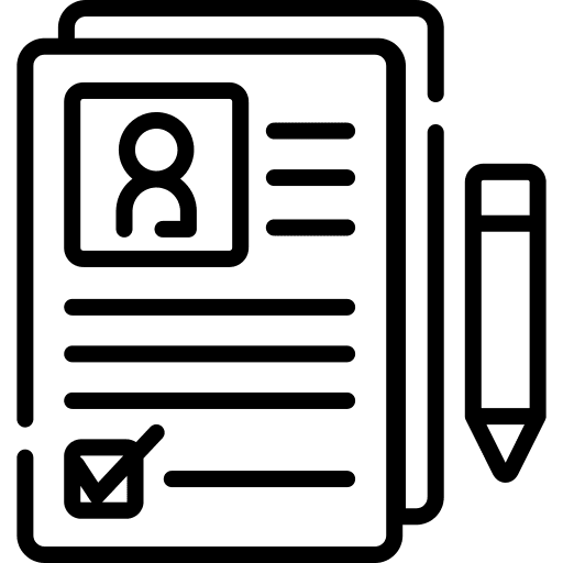 Registration profile registration paper icon