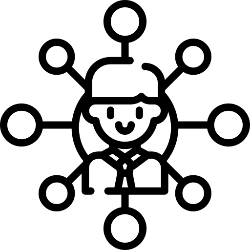 Networking omnichannel business and finance communications icon