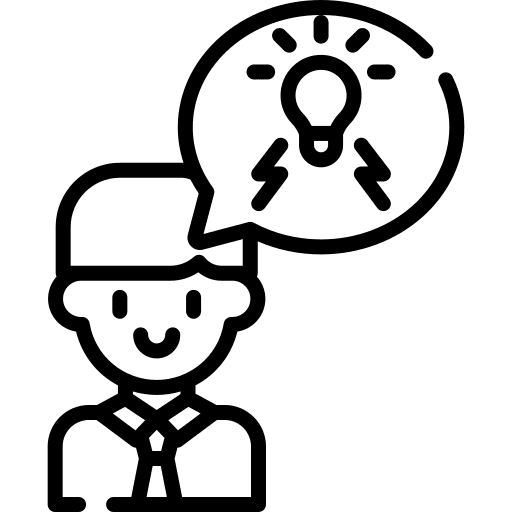 Brainstorming speech bubble creativity man icon