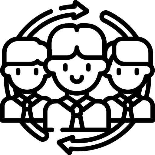Teamwork cooperation business and finance workers icon