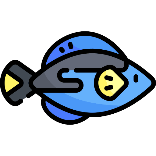 Blue tang fish marine fish sea life icon