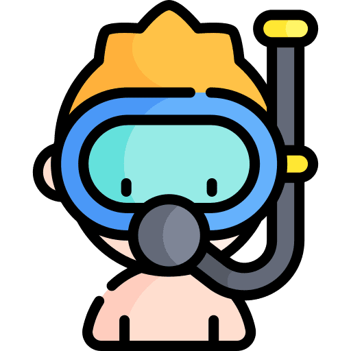 Snorkel holidays mask man icon