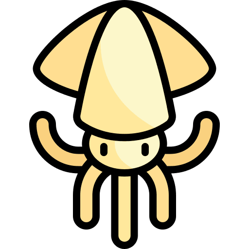Squid marine seafood animals icon