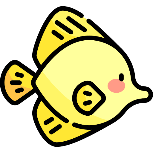 Yellow tang wild life fish aquatic icon