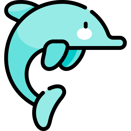 Dolphin aquarium wild life mammal icon