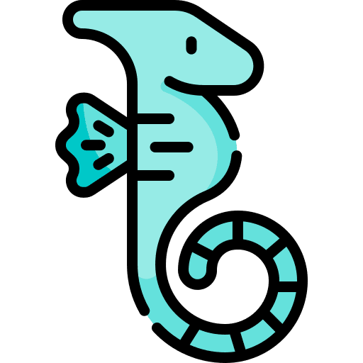 Sea horse aquatic marine aquarium icon