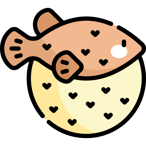Puffer fish wild life marine sea life icon