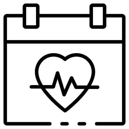 Calendar wellness heart rate calendar icon
