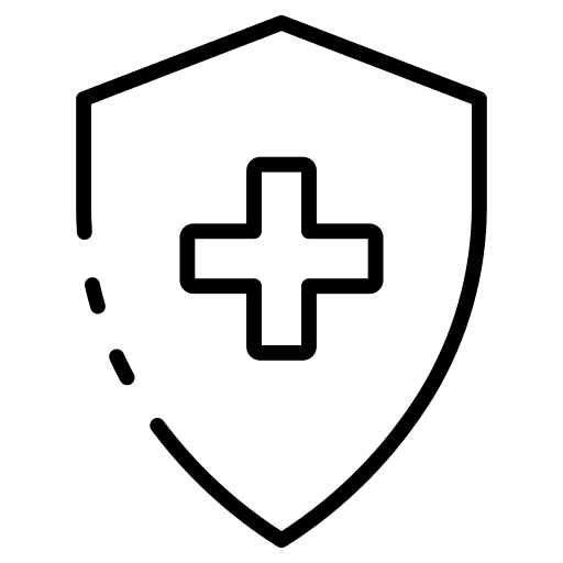 Medical insurance healthcare and medical security shield icon