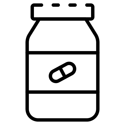 Bottle healthcare and medical drugs capsules icon