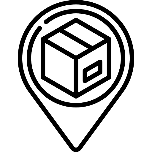 Location package delivery box packaging icon