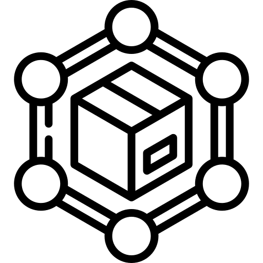 Supply chain product distribution center strategy development icon