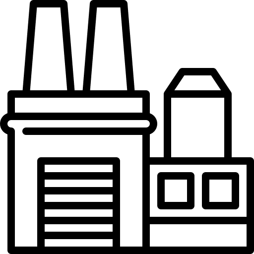 Factory manufacturer buildings industry icon