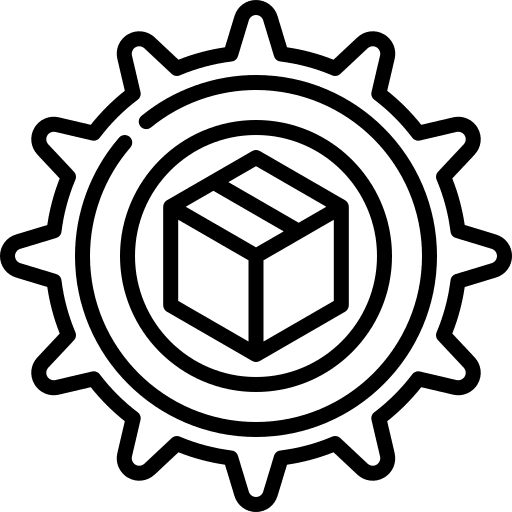 Supply chain management gear distribution supply chain management icon