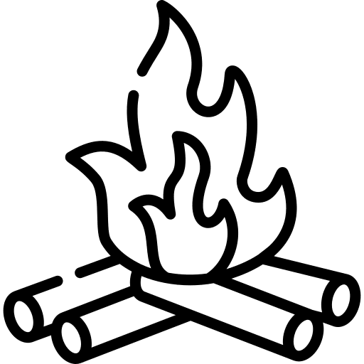 Bonfire holidays flame bushcraft icon