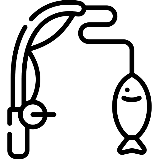 Fishing fish fishing rod sports and competition icon