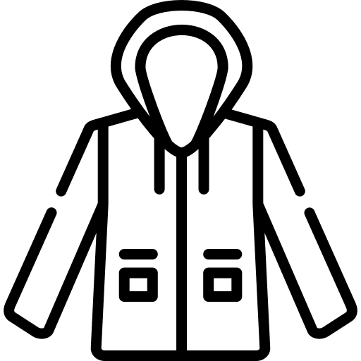 Raincoat clothes jacket coat icon