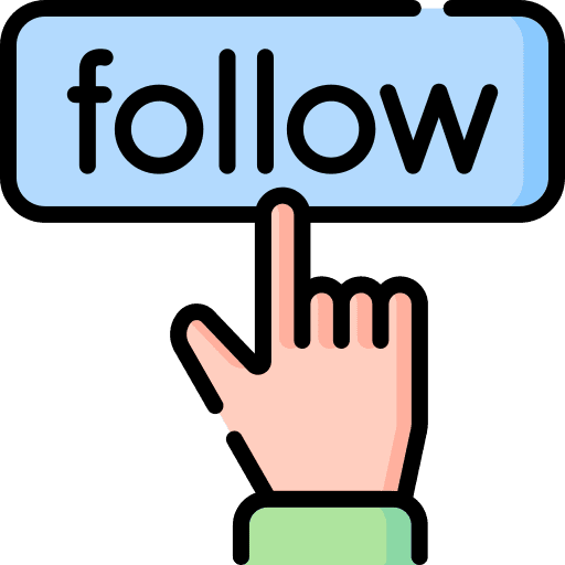 Follow press social media hands and gestures icon
