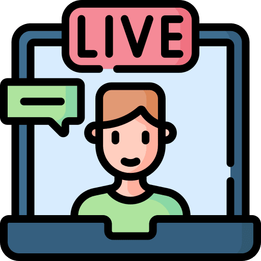 Live streaming online video laptop influencer icon