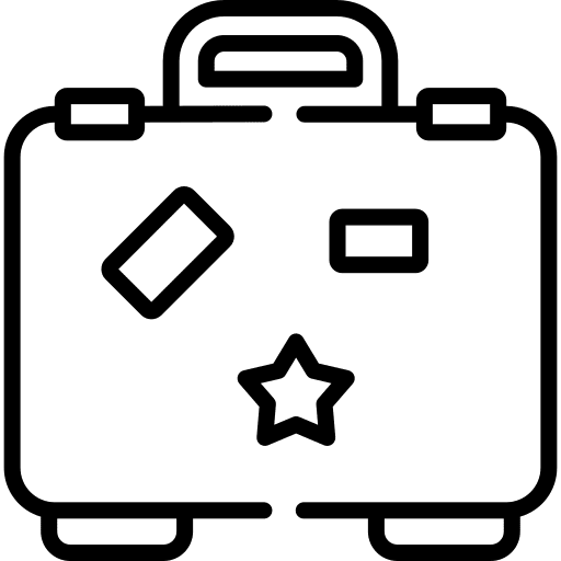 Suitcase tools and utensils luggage baggage icon